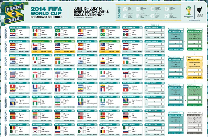 2014 World Cup Schedule