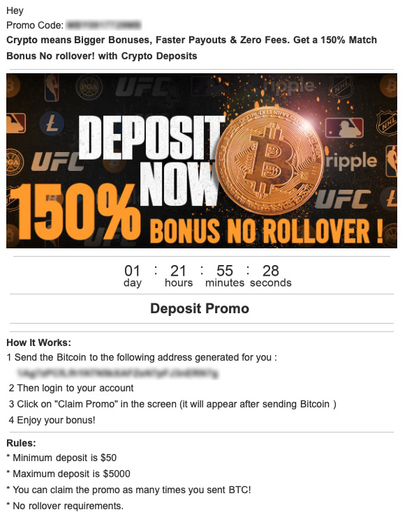sportsbetting email scam bitcoin